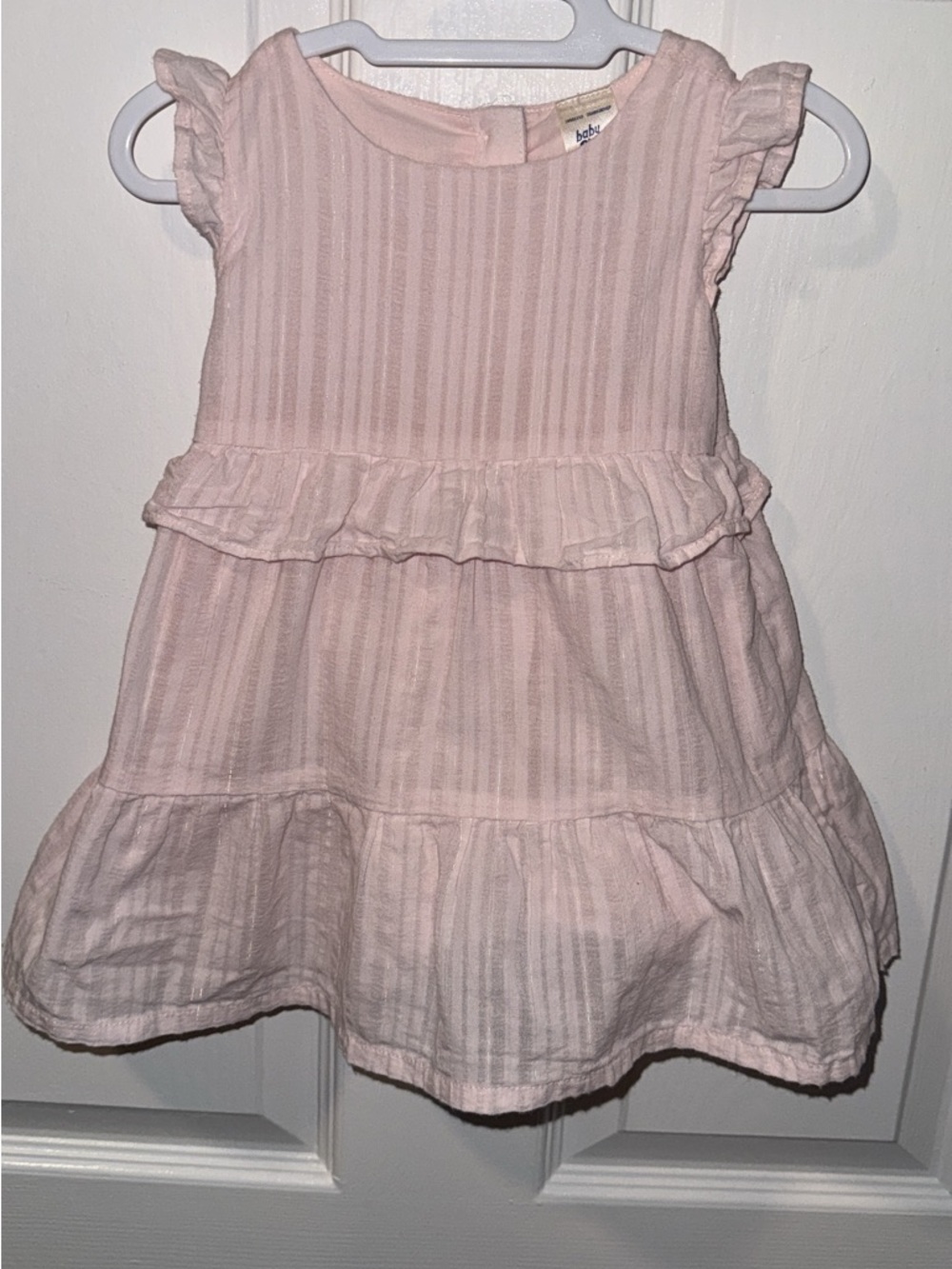 OshKosh B'gosh Light Pink Tiered Ruffle Dress W shimmer 12M New*